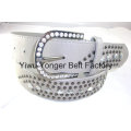 High Quality Fashion White Belt Rhinestone Decorated Jewel Belt